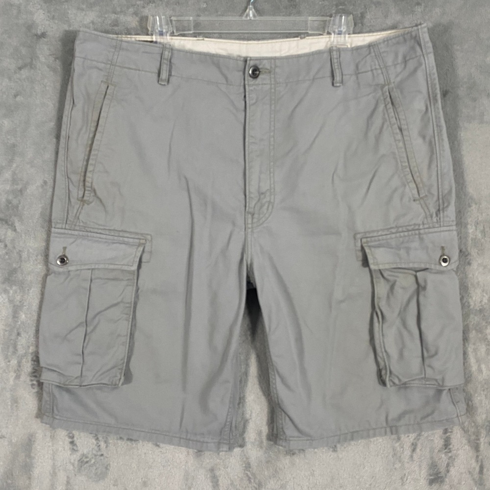 Levis Cargo‎ Shorts Mens 40 Grey White Tab Cotton Twill Casual Utility Workwear